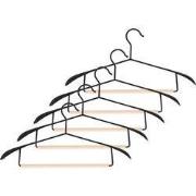QUVIO Kledinghanger - set van 5 - Zwart en hout