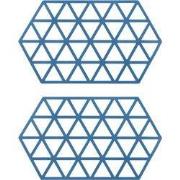 Krumble Siliconen pannenonderzetter Hexagon lang - Blauw - Set van 2