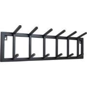LOFT42 Kapstok Jaimy Single - Zwart – Metaal – 6 dubbele haken - 80x24...