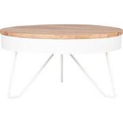 LABEL51 Salontafel Saran - Wit - Mangohout - 80 cm - Rond