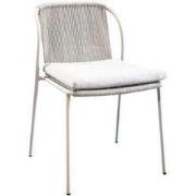 Vedella stackable dining chair without armrests aluminium salix/rope s...