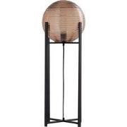 PTMD Korrin Brown Embossed Rib Glass Floor Lamp Ball