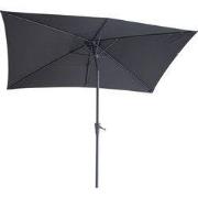 4gardenz® Parasol Rechthoek 150X250cm Kantelbaar - Balkonparasol Grijs