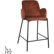 LABEL51 Barkruk Jari - Rust - Velours - Laag