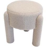 Poef Taupe Bouclé - 44x44x42cm - Yara