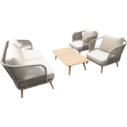 Swallow loungeset taupe/lichtbruin/acacia incl. royal stone zand kusse...