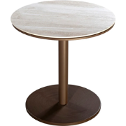Millor side table dia. 50x50 cm aluminium bronze/travertin