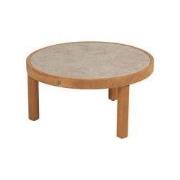 Finn coffee tafel teak keramiek sabbia panna dia. 63 cm