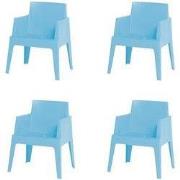 Box tuinstoel lichtblauw 4 stuks