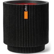 Vaas cilinder Groove NL 36x38 zwart bloempot
