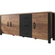 Meubella - Dressoir Olivia - Zwart - Eiken - 192 cm