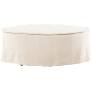 Odette ronde linnen poef beige - Ø 101 cm