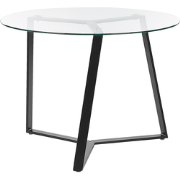 KEBRI - Eettafel - Zwart - 100 x 100 cm - Veiligheidsglas