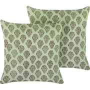 RUNGIA  - Sierkussen set van 2 - Groen - 45 x 45 cm - Fluweel