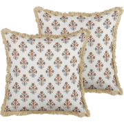 OMORIKA  - Sierkussen set van 2 - Lichtbeige - 45 x 45 cm - Katoen