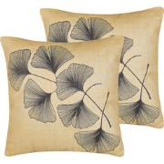 WAKAD  - Sierkussen set van 2 - Beige - 45 x 45 cm - Polyester