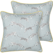 ARALES - Sierkussen set van 2 - Lichtgrijs - 45 x 45 cm - Katoen