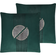 CEROPEGIA  - Sierkussen set van 2 - Groen - 45 x 45 cm - Fluweel