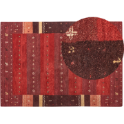 SINANLI - Modern vloerkleed - Donkerrood - 160 x 230 cm - Wol