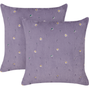 LAVATERA - Sierkussen set van 2 - Violet - 45 x 45 cm - Polyester