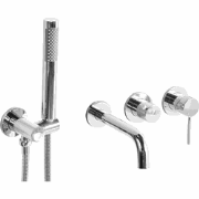 JAVIRA - Wandgemonteerde badmengkraan - Zilver - Messing