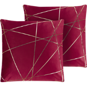 PINUS  - Sierkussen set van 2 - Rood - 45 x 45 cm - Fluweel