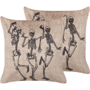 MORTESTI  - Sierkussen set van 2 - Lichtbeige - 45 x 45 cm - Fluweel