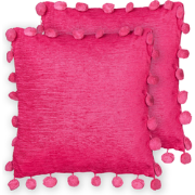 JASMINE - Sierkussen set van 2 - Fuchsiapaars - 45 x 45 cm - Polyester