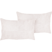 MILLET - Sierkussen set van 2 - Gebroken wit - 50 x 30 cm - Corduroy