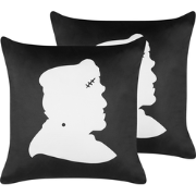 FRANKLINIA  - Sierkussen set van 2 - Zwart - 45 x 45 cm - Fluweel