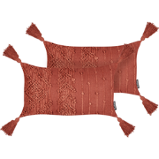 VALVARIA - Sierkussen set van 2 - Rood - 30 x 50 cm - Katoen