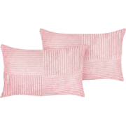 MILLET - Sierkussen set van 2 - Roze - 50 x 30 cm - Corduroy