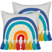 DORSTENIA - Sierkussen set van 2 - Gebroken wit - 45 x 45 cm - Katoen