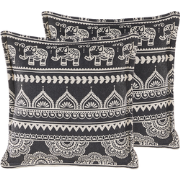 ATABAGI  - Sierkussen set van 2 - Zwart/Wit - 45 x 45 cm - Katoen