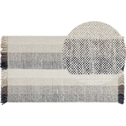 EMIRLER - Modern vloerkleed - Gebroken wit - 80 x 150 cm - Wol