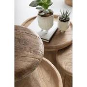 MUST Living Antiques Side table Bromo ,±40xØ35 cm, recycled teakwood