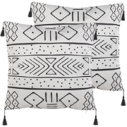 SCHEFFLERA  - Sierkussen set van 2 - Wit - 45 x 45 cm - Fluweel