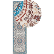 GORDES - Loper tapijt - Lichtbeige - 80 x 300 cm - Polyester