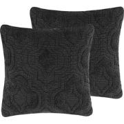 PAIKA  - Sierkussen set van 2 - Donkergrijs - 45 x 45 cm - Katoen