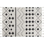 KHEMISSET - Laagpolig vloerkleed - Wit - 160 x 230 cm - Katoen