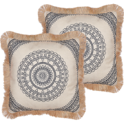 AGRIMONY - Sierkussen set van 2 - Beige - 45 x 45 cm - Polyester