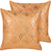 HOYA - Sierkussen set van 2 - Oranje - 45 x 45 cm - Katoen