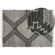 ARBAA - Laagpolig vloerkleed - Gebroken wit - 160 x 230 cm - Katoen