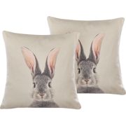 QUERCUS  - Sierkussen set van 2 - Taupe - 45 x 45 cm - Polyester