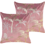 CARANDAY - Sierkussen set van 2 - Roze - 45 x 45 cm - Fluweel