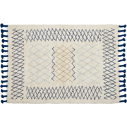 ERZINCAN - Laagpolig vloerkleed - Beige - 140 x 200 cm - Katoen