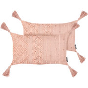 VALVARIA - Sierkussen set van 2 - Perzik - 30 x 50 cm - Katoen