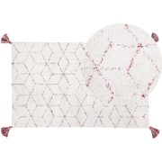 SAKARYA  - Shaggy vloerkleed - Wit - 80 x 150 cm - Katoen