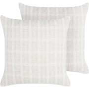 DOURIS - Sierkussen set van 2 - Lichtbeige - 45 x 45 cm - Polyester