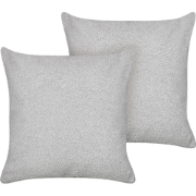 LEUZEA - Sierkussen set van 2 - Grijs - 45 x 45 cm - Bouclé